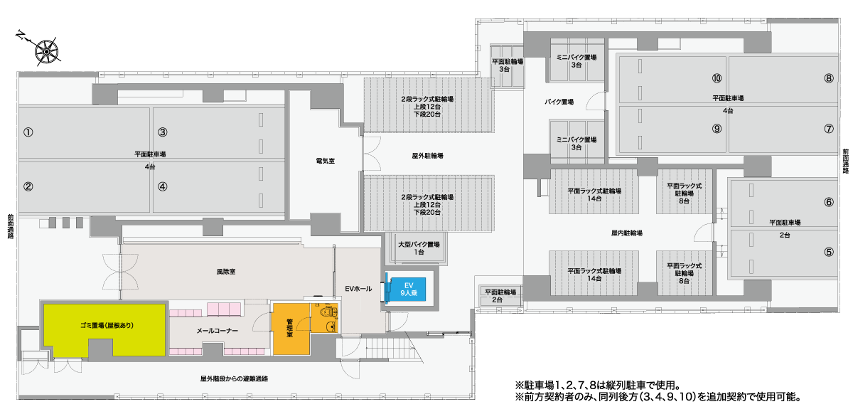 【S-RESIDENCE 東千田公園alesia】平面図（1階）