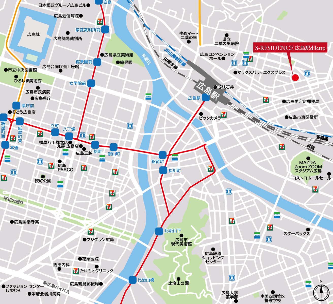 【S-RESIDENCE 広島駅diletto】周辺地図
