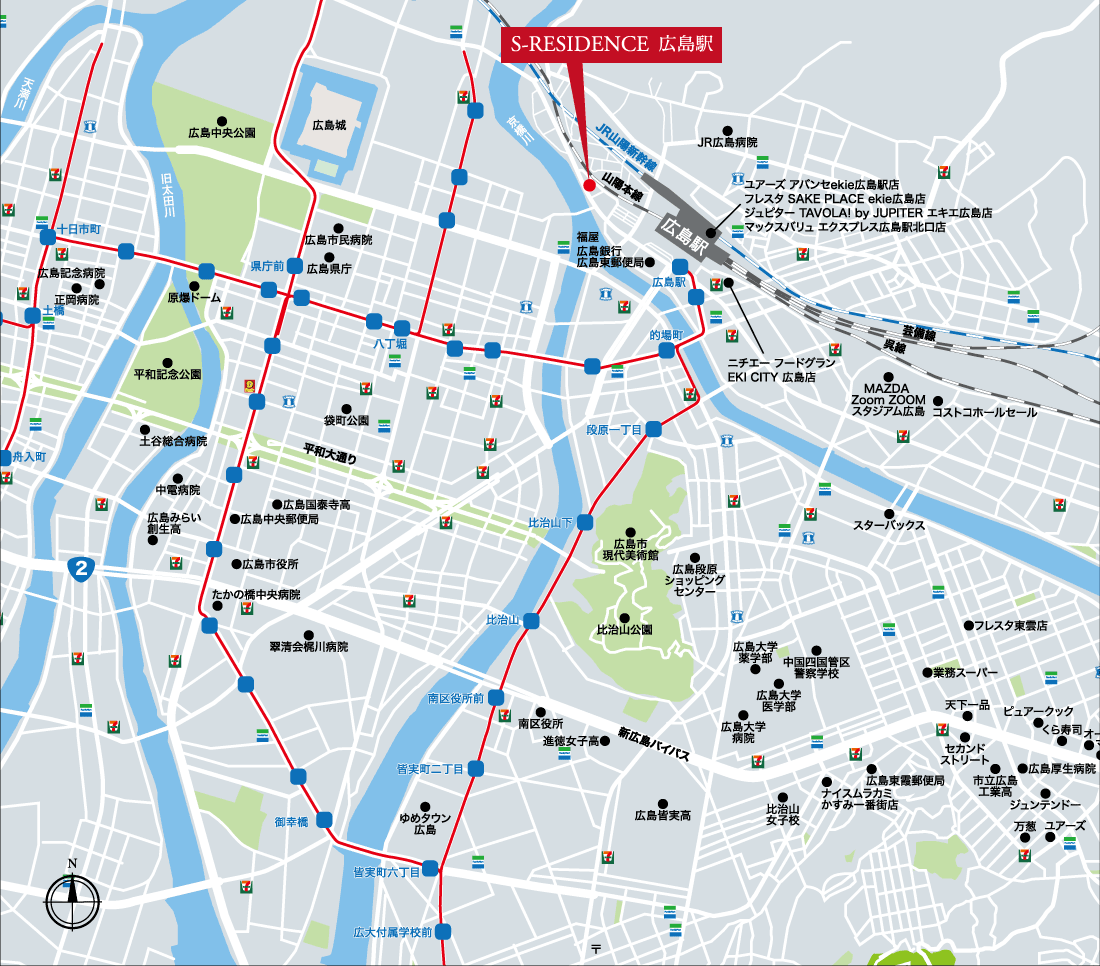 【S-RESIDENCE 広島駅】周辺地図