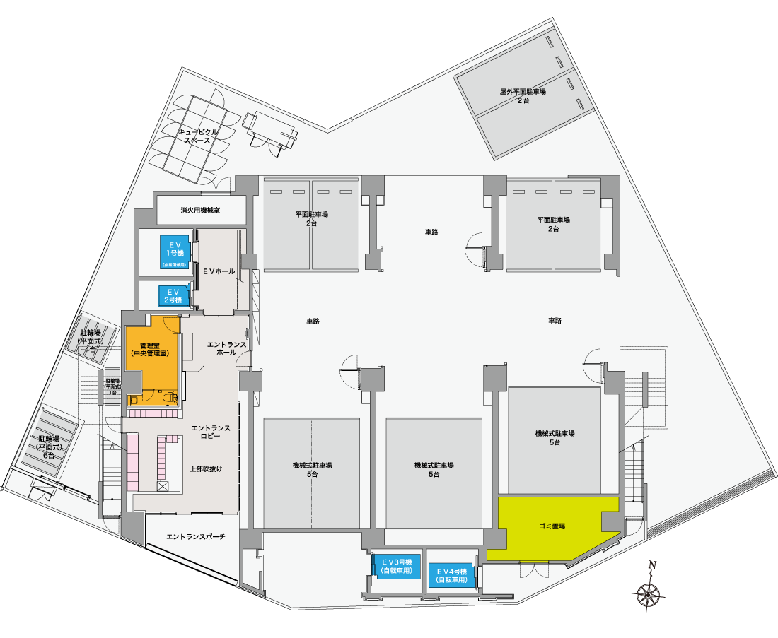 【S-RESIDENCE 国泰寺町一丁目】平面図（1階）