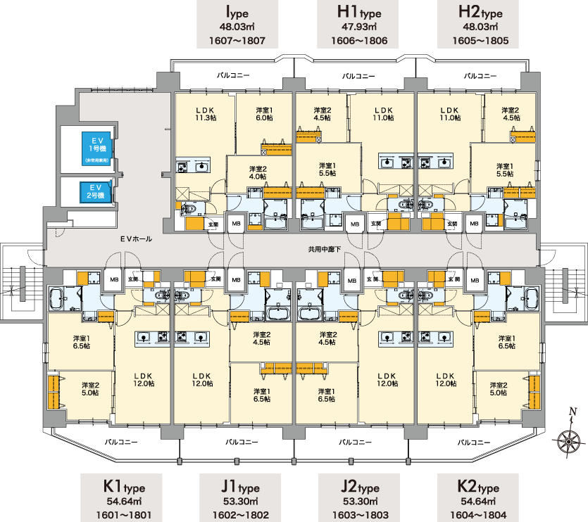 【S-RESIDENCE 国泰寺町一丁目】平面図（16階～18階）