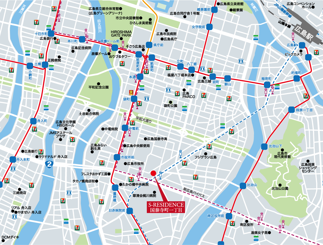 【S-RESIDENCE 国泰寺町一丁目】周辺地図