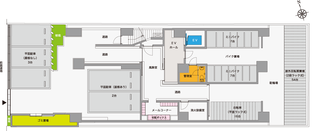 【S-RESIDENCE 国泰寺町二丁目】平面図（1階）