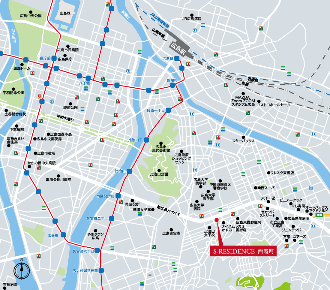 【S-RESIDENCE 西霞町】周辺地図