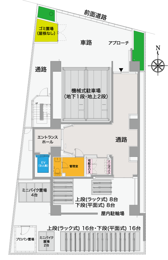 【S-RESIDENCE 住吉町】平面図（1階）